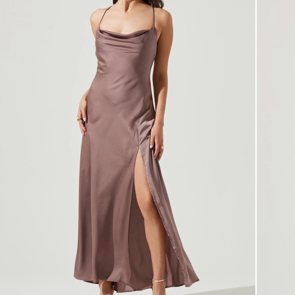 Astr The Label Palisades Cowl Maxi Dress in pewter